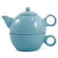 thumbnail image 1 of Metropolitan Tea Teal Blue Ceramic Tea For Me Pot, 1 of 1