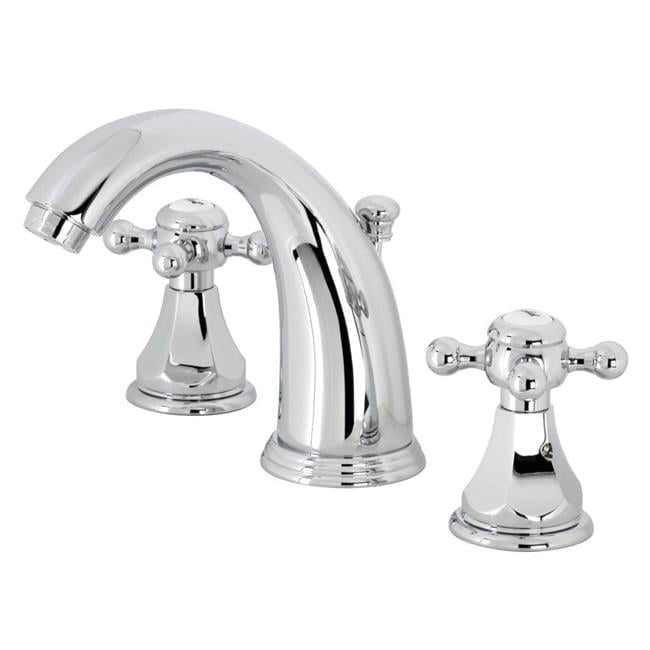 Metropolitan Polished Chrome Widespread Bathroom Faucet with Dual Cross Handles