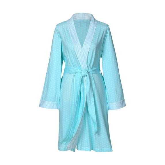 Metropolitan Womens Nightgown and Robe Set Matching Gown and Robe Sets - Mint Stripe, 3X