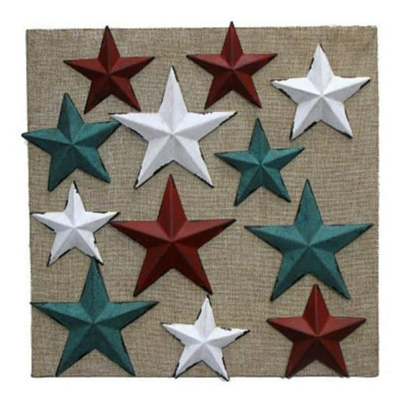 Metrotex Designs 10026 Metal Star Magnets on Burlap Display Board - Set of 12