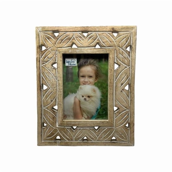 Metrotex Designs 12015 5 x 7 in. Leon Picture Frame - White Wash