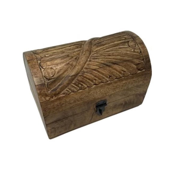 Metrotex Designs 12050 Wind Swept Half Round Carved Box - Coffee