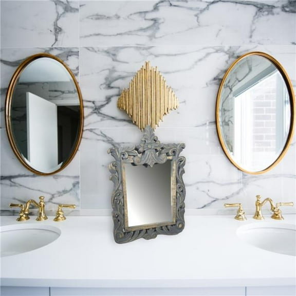 Metrotex Designs 12087 Royal Orleans Table Mirror - Grey Wash