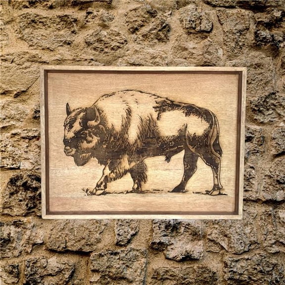 Metrotex Designs 12159 Branding Iron Buffalo Wall Panel - Natural