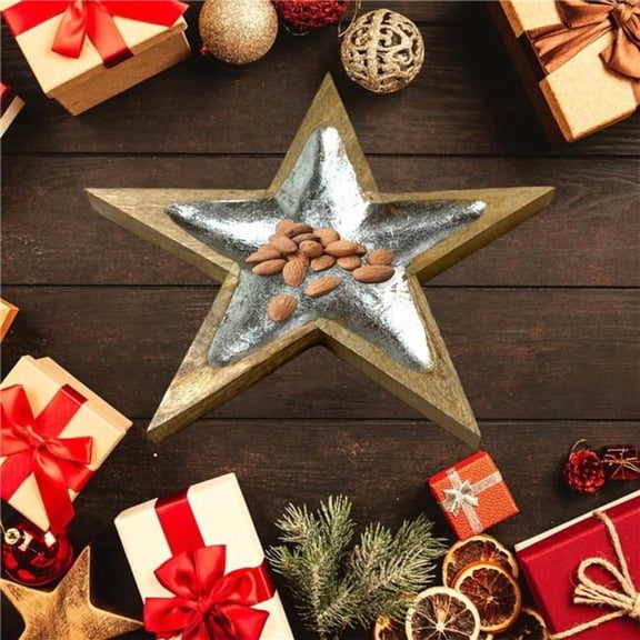 Metrotex Designs 12191 Silver Star Dish Plate - Natural