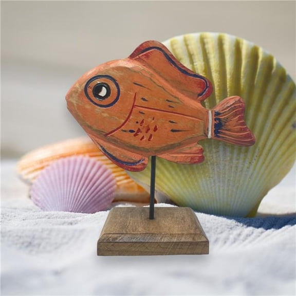 Metrotex Designs 12207 Gordy Goldfish on a Stand Fish Sculpture