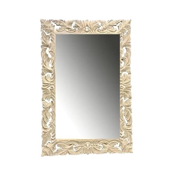 Metrotex Designs 13417 Rectangle Wall Mirror - Whitewash