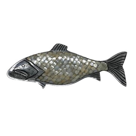 Metrotex Designs 14041 Mother Of Pearl Fish Plaque & Dish Plate - Aluminum