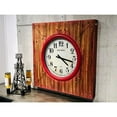 thumbnail image 1 of Metrotex Designs 21013 Akron Wood Wall Clock, Distressed Red, 1 of 1