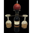 thumbnail image 1 of Metrotex Designs 21075 Iron 2 Stem Holder Wine Bottle Topper With Center Candle Plate- Meteor Finish, 1 of 3