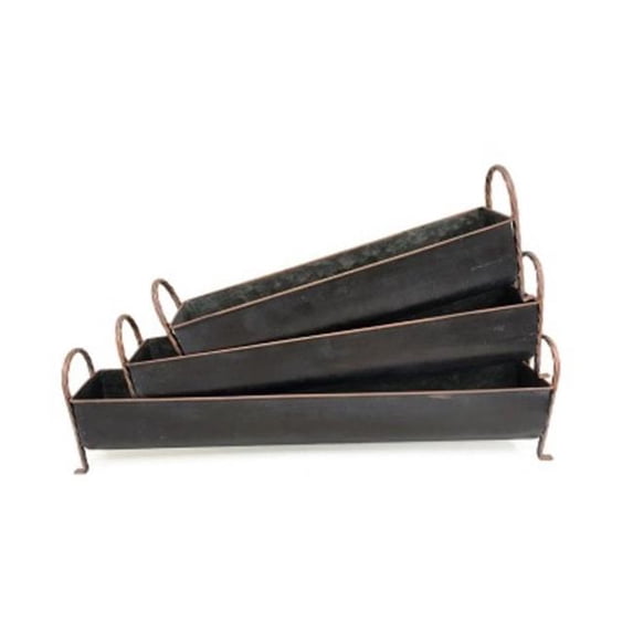 Metrotex Designs 31023 Rectangle Footed Window Planters, Set of 3