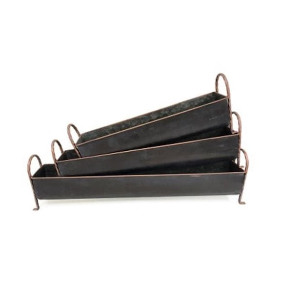 Metrotex Designs 31023 Rectangle Footed Window Planters, Set of 3