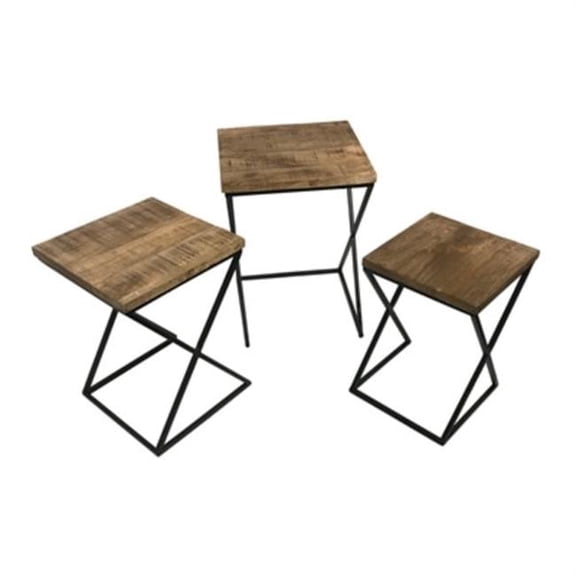 Metrotex Designs 32004 Upcycled Square Tables, Set of 3
