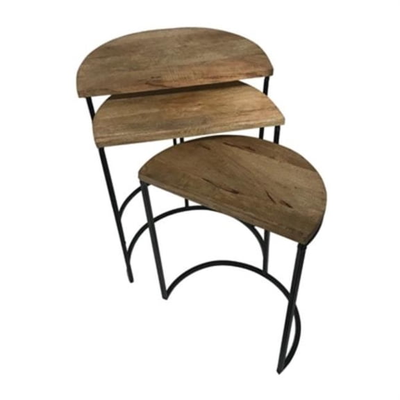 Metrotex Designs 32005 Upcycled Half Round Tables, Set of 3