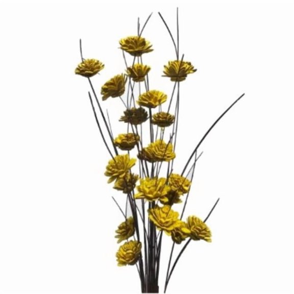 Metrotex Designs 41033 24 Stem Ting Zinnia Flower Branches, Sunkist
