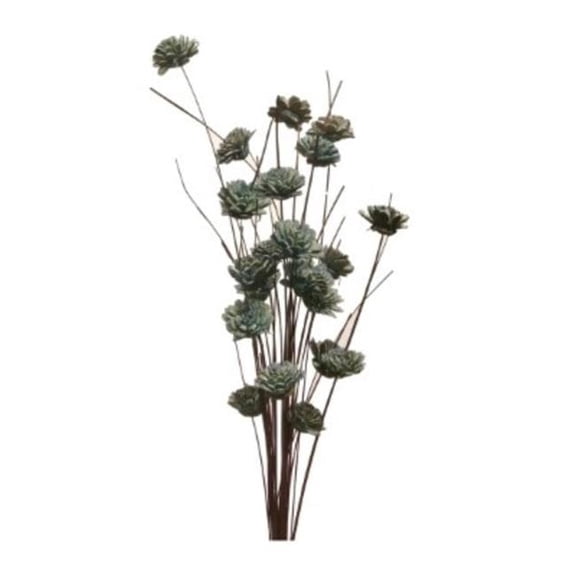 Metrotex Designs 41035 24 Stem Ting Zinnia Flower Branches, SeaFoam