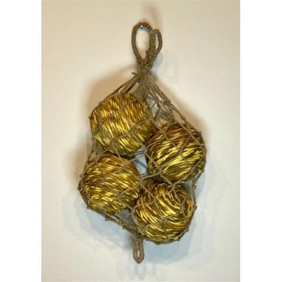Metrotex Designs 41084 4 in. Sunkist 4 Shola Rope Ball in Jute Bag