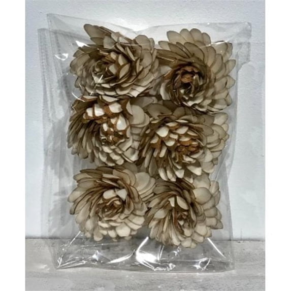 Metrotex Designs 41171 Sliced Almond Flower Heads, 6 Piece