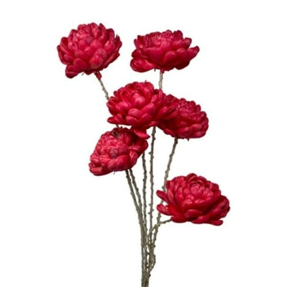 Metrotex Designs 41208 6 Stem Chrysanthemum Flower Branches, Fire Red