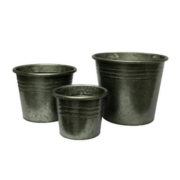 Metrotex Designs 50020 Graphite Flower Buckets, Set of 3