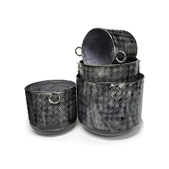 Metrotex Designs 69029 16 x 14 in. Embossed Matrix Planters - Set of 4