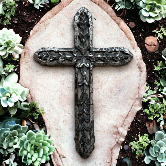 Metrotex Designs 73006 12 x 1 x 18 in. Laurel Leaf Wall Cross