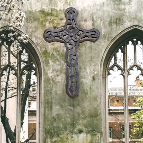 Metrotex Designs 73052 9.75 x 0.75 x 16 in. Vinyard Wall Cross