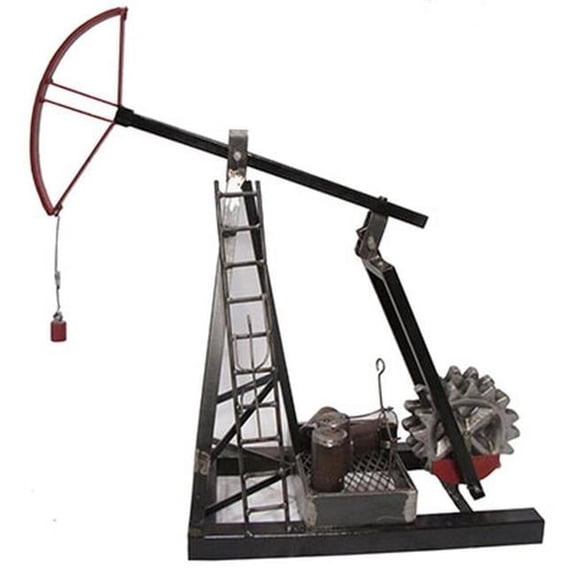 Metrotex Designs 87527 30 x 12 x 30 in. Oil Pump Jack, Antique Chrome & Textured Bronze