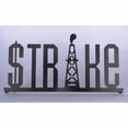 thumbnail image 1 of Metrotex Designs 'STRIKE' Shelf Sign Textual Art in Black / Gold Metallic Fleck, 1 of 1