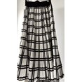 thumbnail image 1 of Metrowear WHITE/BLACK Women's Pleated Window Pane Print Midi Skirt, Medium, 1 of 2