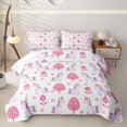 thumbnail image 1 of Metsweet Floral Unicorn Bed Spread Queen, Chic Flowers Queen Coverlet Set, Pink Purple White, 1 of 7