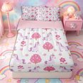 thumbnail image 1 of Metsweet Floral Unicorn Zipper Twin Comforter Sets with Fitted Sheet and 2 Pillowcases for Girls, Chic Flowers Zipper Bedding Set, 4-Piece,Pink Reversible, 1 of 6