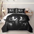 thumbnail image 1 of Metsweet Magic Dragon Twin Quilt Set, Gothic Animal Twin Coverlet Set, Black Blue Gray, 1 of 7