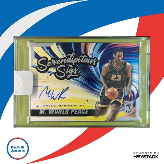 2023-24 Topps 3 Metta World Peace Serendipitous Sigs 42/49 Auto Indiana Pacers Basketball Card
