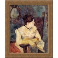 thumbnail image 1 of Mette Gauguin in an Evening Dress 24x20 Gold Ornate Wood Framed Canvas Art by Paul Gauguin, 1 of 2