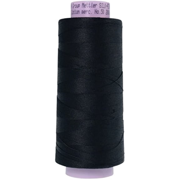 Mettler Silk-Finish Cotton Thread, 2000 yd/1829m, Black