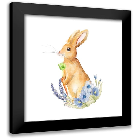 Metz, Andi 12x12 Black Modern Framed Museum Art Print Titled - Spring Bunny I