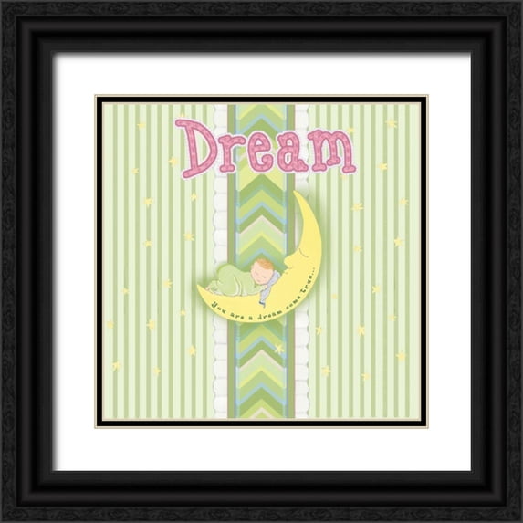 Metz, Andi 12x12 Black Ornate Wood Framed with Double Matting Museum Art Print Titled - Sleepy Moon II