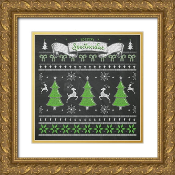 Metz, Andi 12x12 Gold Ornate Wood Framed with Double Matting Museum Art Print Titled - Holiday Sweater II