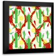 thumbnail image 1 of Metz, Andi 15x15 Black Modern Framed Museum Art Print Titled - Chili Fiesta Pattern II, 1 of 5