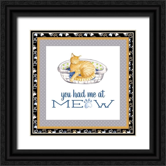 Metz, Andi 15x15 Black Ornate Wood Framed with Double Matting Museum Art Print Titled - A Cats Life III