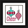 thumbnail image 1 of Metz, Andi 15x15 Black Ornate Wood Framed with Double Matting Museum Art Print Titled - Joyful Christmas Ornaments I, 1 of 4