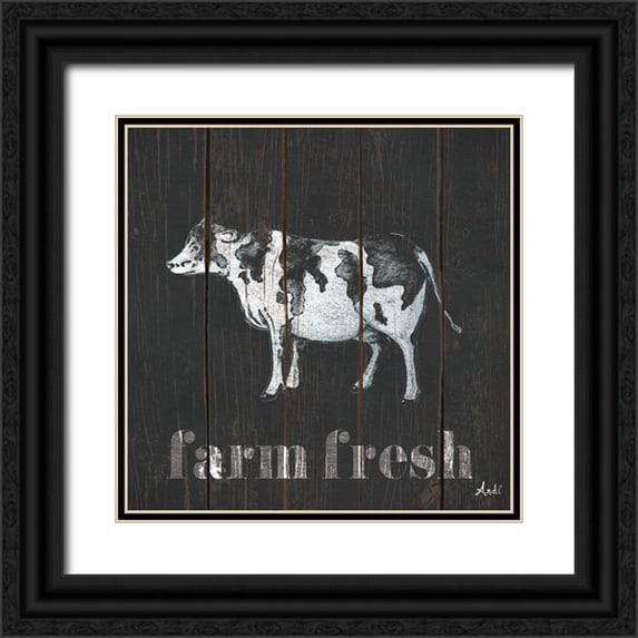 Metz, Andi 15x15 Black Ornate Wood Framed with Double Matting Museum Art Print Titled - Wood Farm I
