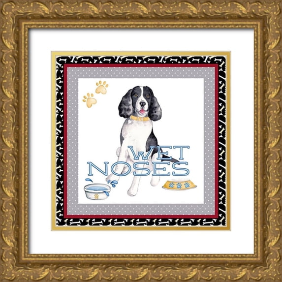 Metz, Andi 15x15 Gold Ornate Wood Framed with Double Matting Museum Art Print Titled - A Dogs Life II