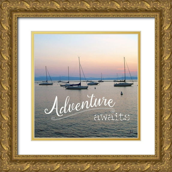 Metz, Andi 15x15 Gold Ornate Wood Framed with Double Matting Museum Art Print Titled - Adventure Awaits