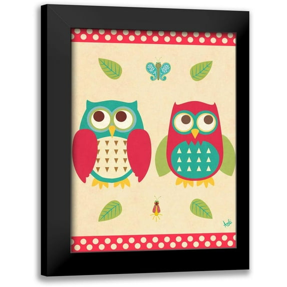 Metz, Andi 15x18 Black Modern Framed Museum Art Print Titled - Wise Owls II