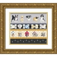 thumbnail image 1 of Metz, Andi 17x15 Gold Ornate Wood Framed with Double Matting Museum Art Print Titled - A Dogs Life on Plaid Panels, 1 of 4