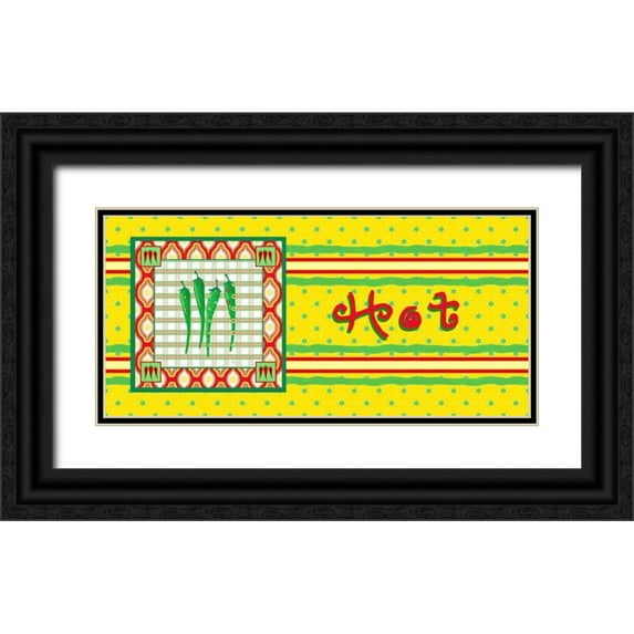 Metz, Andi 18x11 Black Ornate Wood Framed with Double Matting Museum Art Print Titled - Chili Fiesta Panel I