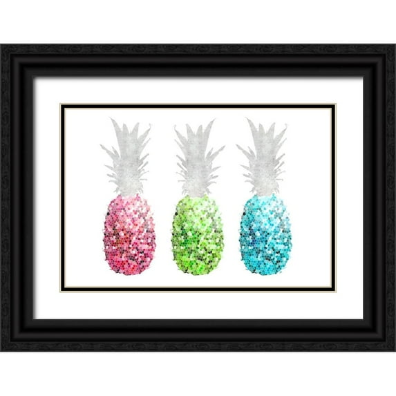Metz, Andi 18x13 Black Ornate Wood Framed with Double Matting Museum Art Print Titled - Pineapple Mosaics I