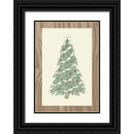 Metz, Andi 18x24 Black Ornate Wood Framed with Double Matting Museum Art Print Titled - Hometown Christmas on Wood I